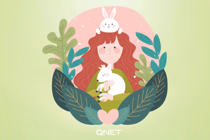Vegan yaşam tarzını sembolize eden bir grafik