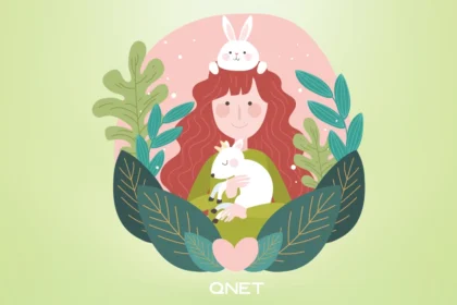 Vegan yaşam tarzını sembolize eden bir grafik