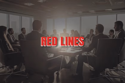 Görselde ‘Red Lines’ yazısı yer alıyor, QNET etik ve profesyonel satış rehberini temsil ediyor.