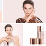 Physio Radiance cilt bakım ürünleri, temizleyici, serum ve göz kremi ile birlikte sergileniyor.