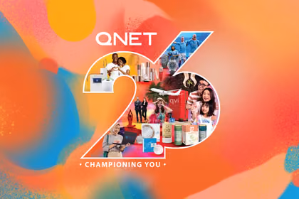 QNET 26. yıl kutlaması afişi, Sizi Destekliyoruz kampanyası görseli.