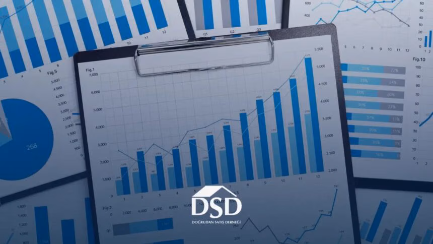 "Doğrudan Satış Derneği (DSD) logosu ile birlikte Türkiye doğrudan satış sektörüne ait statik veri grafiği"